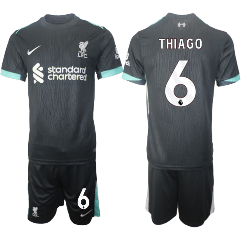 Men 2024-2025 Club Liverpool away Black #6 Soccer Jersey->liverpool jersey->Soccer Club Jersey